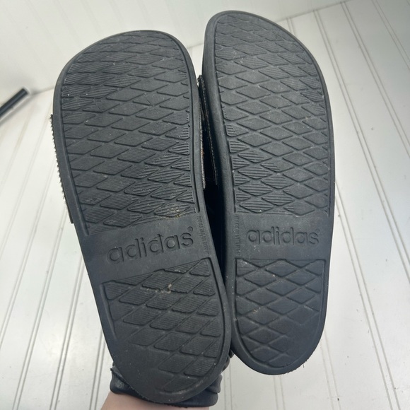 Adidas Adilette Comfort Black Tortoise Shell Pattern Women’s Slides Size 9 - Picture 8 of 11